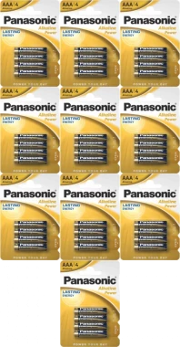 10x Bateria alkaliczna Panasonic Alkaline Power, AAA, 1.5V, LR03, 4 sztuki