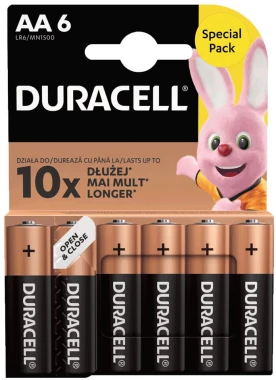10x Bateria alkaliczna Duracell, AA, 6 sztuk