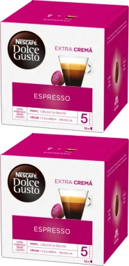 2x Kawa w kapsułkach Nescafe Dolce Gusto Espresso Extra Crema, 16 sztuk