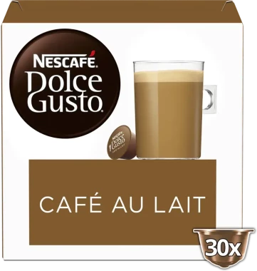3x Kawa w kapsułkach Nescafe Dolce Gusto Cafe au Lait, 30 sztuk