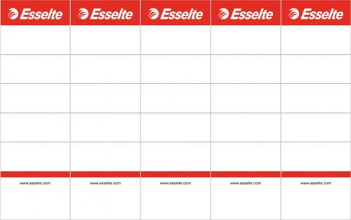 5x Etykiety do segregatorów Esselte, wsuwane, 50x158mm, 10 sztuk, biały