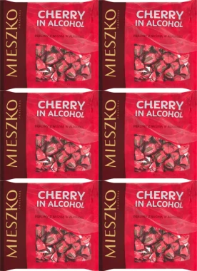 6x Praliny Mieszko Klejnoty Cherry in alcohol, czekoladowy z wiśnią w alkoholu, 1kg