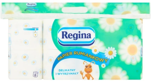 3x Papier toaletowy Regina Rumiankowy, 3-warstwowy, 8 rolek, biały