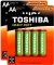 2x Bateria cynkowo-węglowa Toshiba Heavy Duty, AA/R6, 4 sztuki, blister