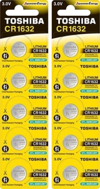 2x Bateria litowa Toshiba, CR1632, 5 sztuk