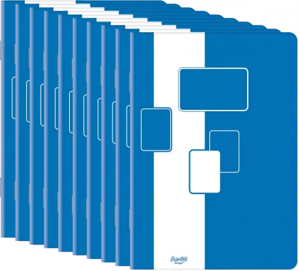 10x Zeszyt w kratkę Bantex Budget, A5, 60 kartek, biało-niebieski