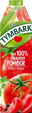 12x Sok pomidorowy pikantny Tymbark, karton, 1l