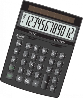 5x Kalkulator biurowy Eleven ECC-310, ekologiczny, 12 cyfr, czarny