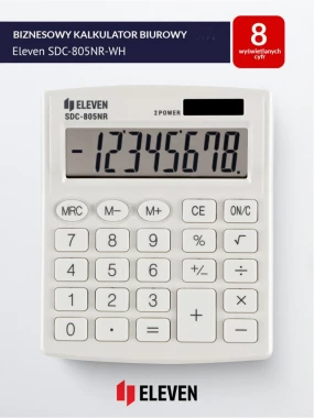 10x Kalkulator biurowy Eleven SDC-805NRWHE, 8 cyfr, biały