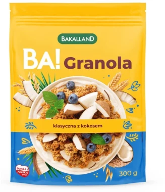 6x Granola Bakalland BA! klasyczna z kokosem, 300g