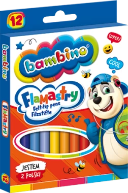 3x Flamastry Bambino, 12 sztuk, mix kolorów