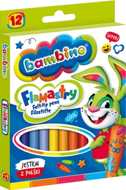 10x Flamastry Bambino, 12 sztuk, mix kolorów