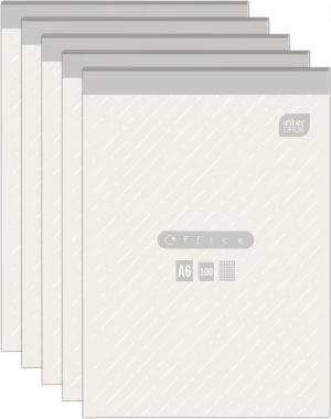 5x Blok biurowy w kratkę Interdruk, A6, 100 kartek, mix wzorów