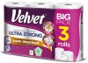 2x Ręcznik papierowy Velvet Ultra Strong, 3-warstwowy, w roli, 3 rolki, biały