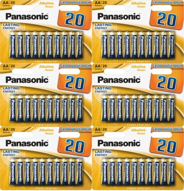 6x Bateria alkaliczna Panasonic Alkaline Power, AA, 1.5V, LR6, 20 sztuk