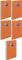 5x Blok biurowy w kratkę Oxford Everyday, A7, 80 kartek, pomarańczowy