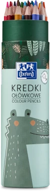 12x Kredki ołówkowe Oxford Kids, w tubie, 24 sztuki + 2 gratis (złoty i srebrny), mix kolorów