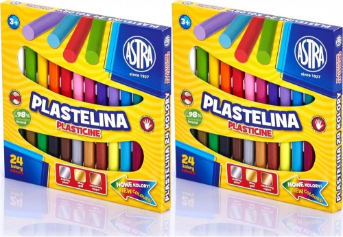 2x Plastelina Astra, 24 kolory