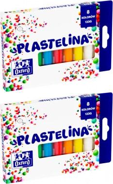 2x Plastelina Oxford mix kolorów, 8 kolorów, 133g