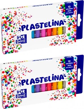 2x Plastelina Oxford mix kolorów, 12 kolorów, 200g