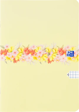 5x Zeszyt w kratkę Oxford Flowers, A5, miękka oprawa, 32 kartki, mix wzorów