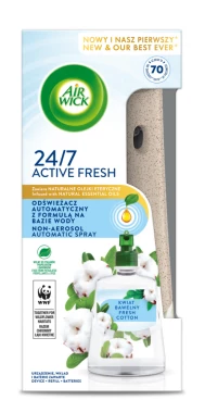 2x Odświeżacz automatyczny Air Wick Active Fresh, kwiat bawełny/fresh cotton, 228ml, urządzenie+ wkład