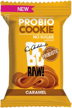 10x Ciastko probiotyczne BeRAW Probio Cookie, karmel, bez cukru, 18g