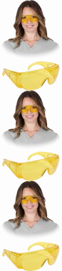 3x Okulary ochronne Reis Gog-Ice-Light, przeciwodpryskowe, żółty