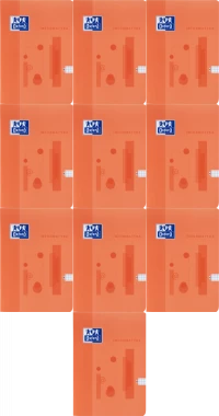 10x Zeszyt przedmiotowy w kratkę Oxford Informatyka, A5, miękka oprawa, 60 kartek, pomarańczowy