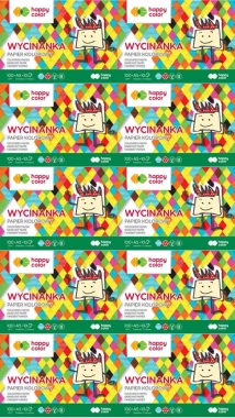 10x Zeszyt papierów kolorowych Happy Color Wycinanka, A5, 100g/m2, 10 kartek, mix kolorów