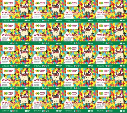 20x Zeszyt papierów kolorowych Happy Color Wycinanka, A5, 100g/m2, 10 kartek, mix kolorów