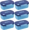 6x Lunchbox BackUP 5, bez BPA, 3 komory, 17x11x7cm, granatowo-niebieski
