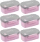 6x Lunchbox BackUP 5, bez BPA, 3 komory, 17x11x7cm, szaro-różowy