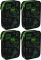 4x Piórnik 2-komorowy CoolPack Jumper 2 Game Night, z wyposażeniem, 19.5x12.5x5cm, poliester, czarno-zielony
