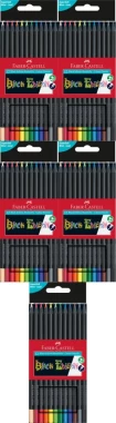 5x Kredki ołówkowe Faber Castell Black Edition, trójkątne, 12 sztuk, mix kolorów