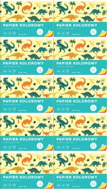 10x Zeszyt papierów kolorowych Interdruk, A5, 10 kartek, mix wzorów