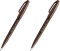 2x Pisak pędzelkowy do kaligrafii Pentel Brush Sign Pen SES15C, 2.07mm, brązowy ciemny