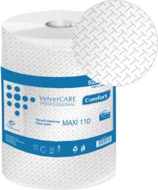 12x Ręcznik papierowy Velvet Care Professional Maxi, 2-warstwowy, 110m, w roli, biały