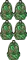 5x Plecak szkolny St.Right BP76 Pixel Cubes, dwukomorowy, 21l, 44x30x20cm, brązowo-zielony