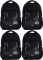 4x Plecak szkolny Strigo Misty Wild, dwukomorowy, 24l, 39x27x18cm, czarny