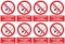 8x Tabliczka informacyjna Anro, "Zakaz palenia tytoniu i e-papierosów" , PCV, 200x300mm