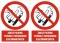 2x Znak "Zakaz palenia tytoniu i papierosów elektronicznych", folia samoprzylepna, 148x105mm