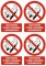 4x Znak "Zakaz palenia tytoniu i papierosów elektronicznych", folia samoprzylepna, 148x105mm