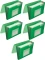 5x Teczka segregująca Q-Connect, A4, 12 przegródek, transparentny zielony
