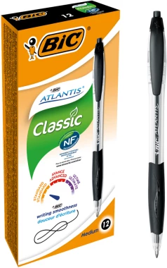 Długopis automatyczny Bic, Atlantis, 1mm, czarny