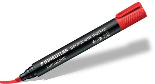 Marker permanentny Staedtler, Lumocolor 350, ścięta, 5mm czerwony