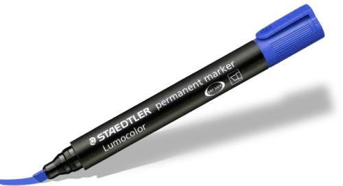 Marker permanentny Staedtler, Lumocolor 350, ścięta, 5mm niebieski