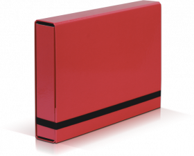 Teczka kartonowa z gumką VauPe Box Caribic, A4, 50mm, czerwony