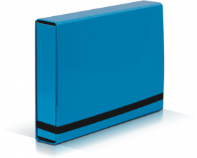 Teczka kartonowa z gumką VauPe Box Caribic, A4, 50mm, niebieski