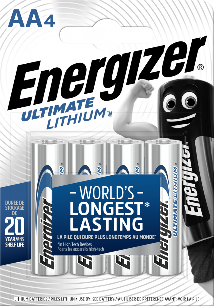 Bateria litowa Energizer Lithium, AA, 1.5V, L91, 4 sztuki
